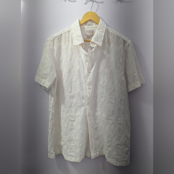 NWT Guess Embroidered Collared Shirt - Picture 1 of 5
